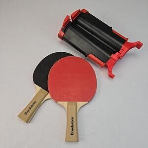 Ping Pong Paddle Set, Portable Table Tennis Set with Retractable Net & 2 Paddles